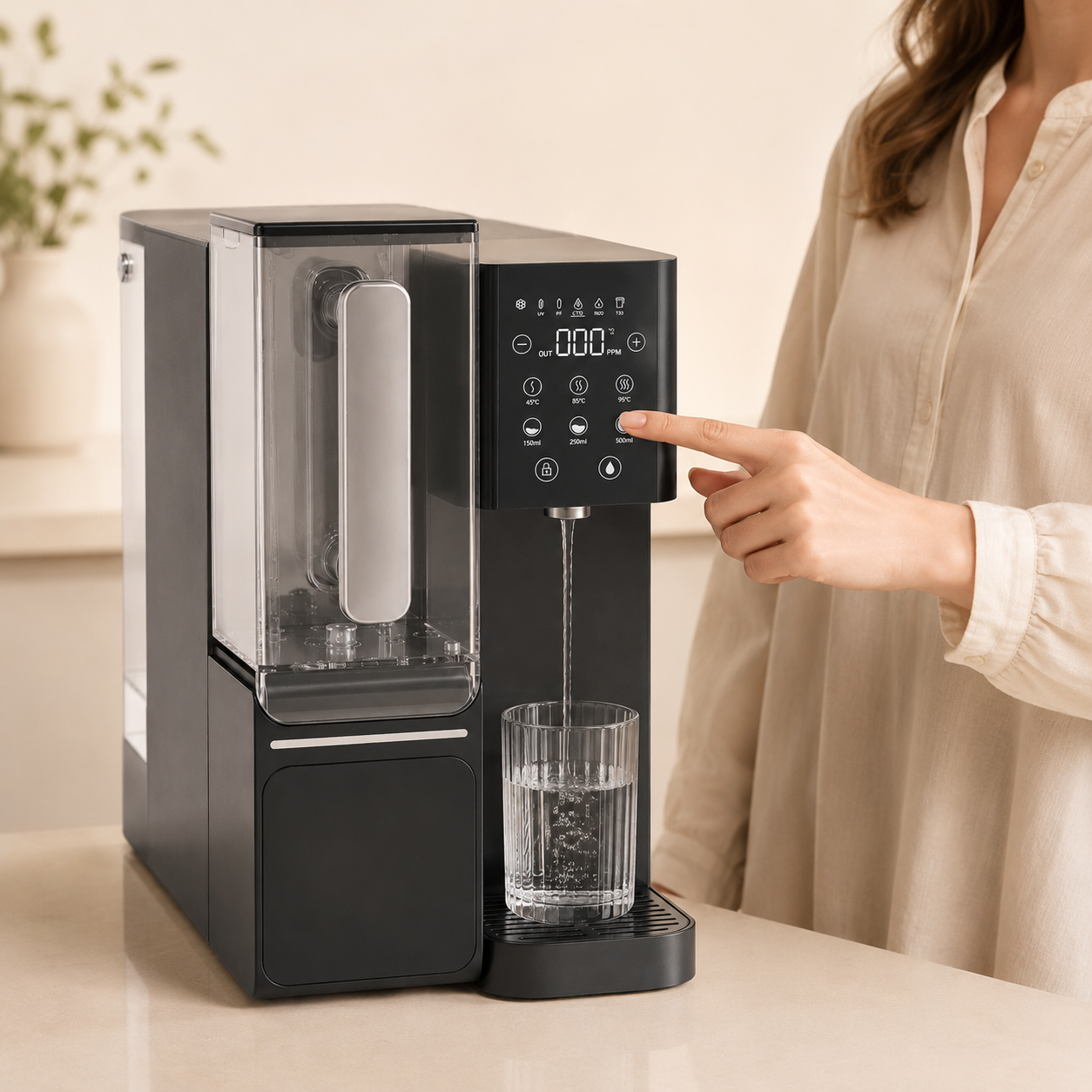 Countertop Reverse Osmosis Electric Filter System for Purified Water
